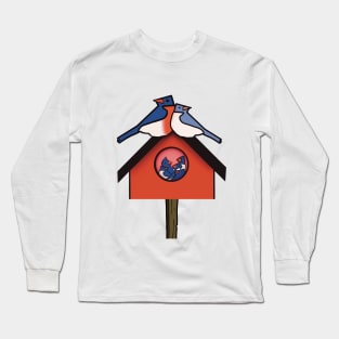 Bluebirds in birdhouse Long Sleeve T-Shirt